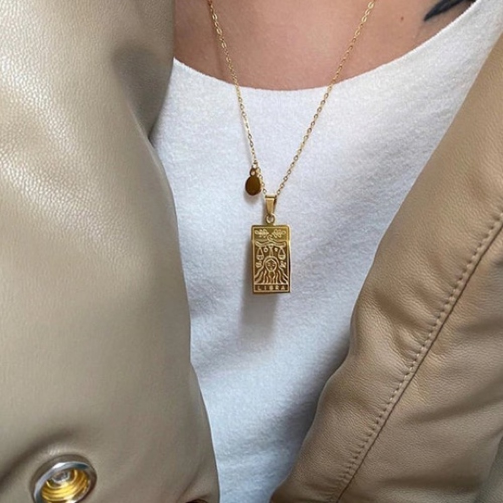 Zodiac Tarot Card Necklace Aries, Taurus, Gemini, Cancer, Leo, Virgo, Libra, - Picture 8 of 10